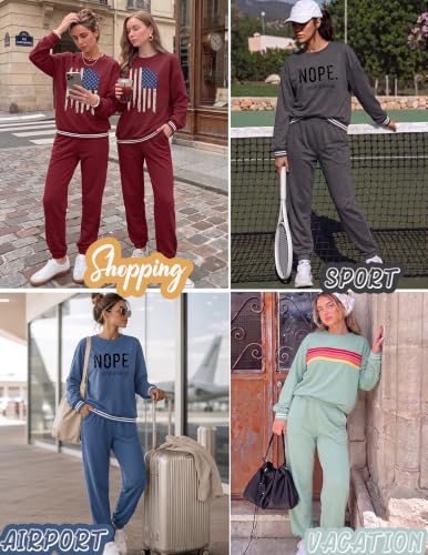 Ekouaer Women's 2 Piece Lounge Sets Casual Matching Set 2026 Fashion Outfit - image 6