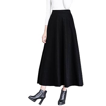 【INCHANT ME】Shear Wool H-line Long Skirt Amazon.com: ZHANCHTONG Women's High Elastic Waist Maxi Wool