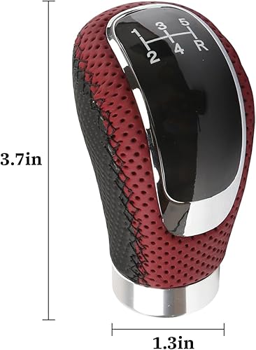 Miniatura 8 de Pomo de cambio de 5 velocidades, pomos de palanca de cambios manual pesados, mango de cambio de engranajes de cuero, transmisión universal manual