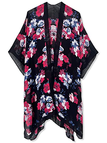 Image of Spicy Sandia Kimonos for Women Floral Beach Cover Up Loose Swimsuit Bathing Suit Coverup Cardigan for Summer Swimwear