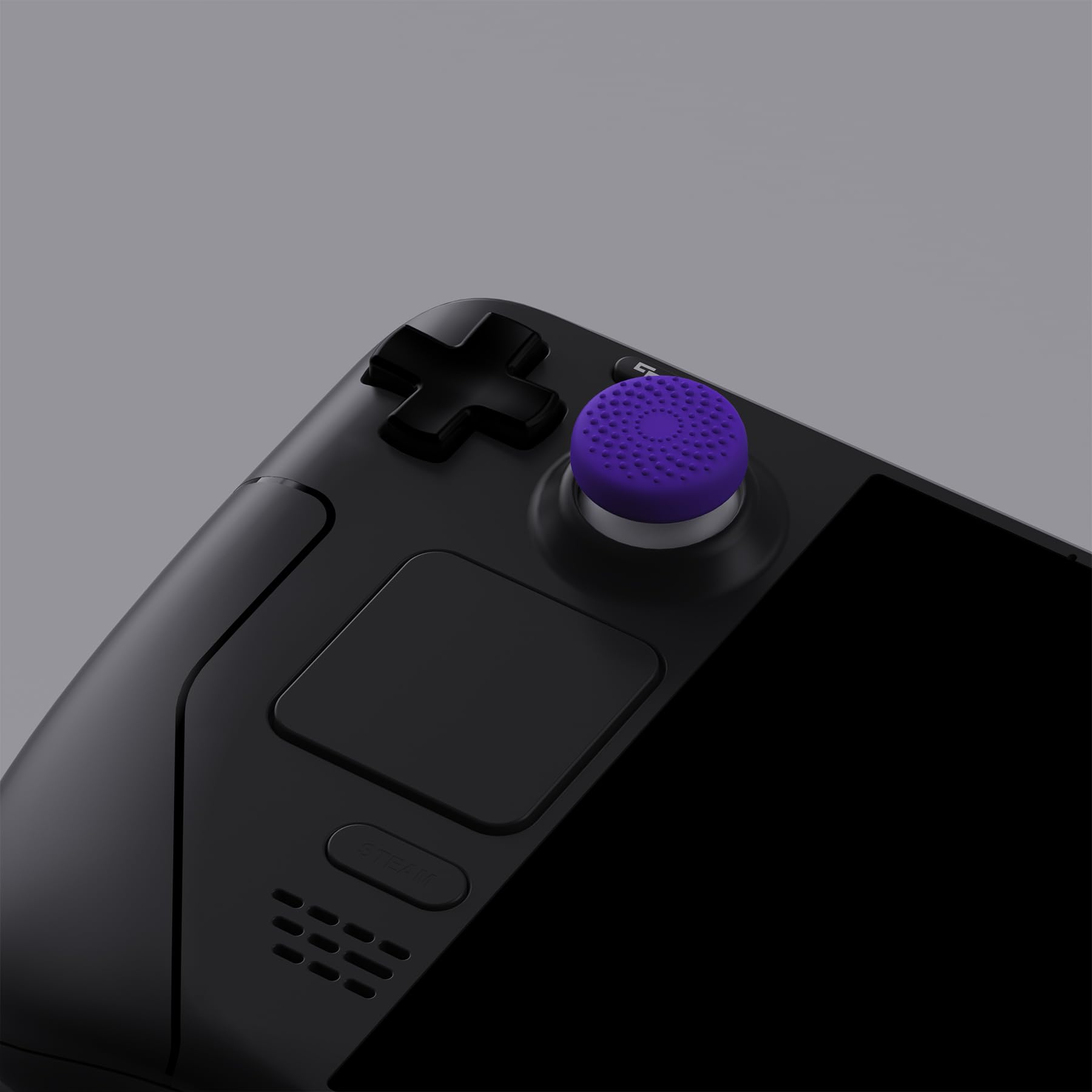 playvital Thumb Grip Caps for Steam Deck LCD, for PS Portal Remote Player Silicone Thumbsticks Grips Joystick Caps for Steam Deck OLED - Raised Dots & Studded Design Purple - 4