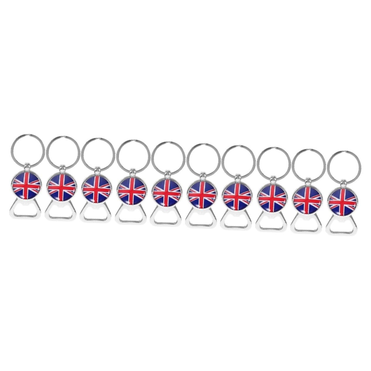 SOLUSTRE 10pezzi Apribottiglie Portachiavi Apribottiglie Decorativi Inossidabile Uk Flag Per e Speciali