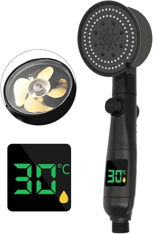 Turbo Shower Head High Pressure with Temperature LCD Display, 2023 Newest Pressure Boosting