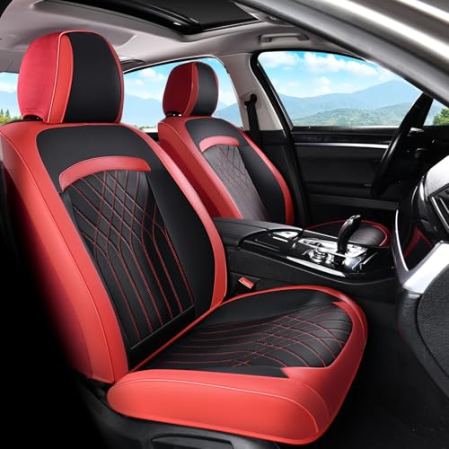 Image of FLORICH Seat Covers Full Set, Leather Seat Covers for Cars, Car Seat Protector Waterproof Breathable, Universal Automotive Seat Covers, Front and Rear Car Seat Cover Fit for Most Cars SUV Truck