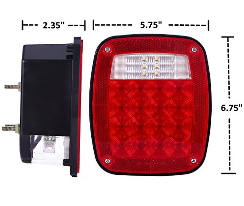 Vouke 38 Led 12V Universal Tail Brake Turn Stop Licence Back Up Lights For Truck Trailer Boat Etc,12V Stud Mounted Lamps,Pack Of 2 #TOP3