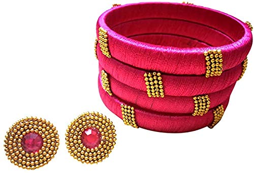See full amazon price history chart for GOELX Festive Offer: Designer Handcrafted Silk Thread Bangles 4 PC Kada Bangle Set with Studs in Beautiful Colors for Women - Rani Pink - 2.10 GOELX Festive Offer: Designer Handcrafted Silk Thread Bangles 4 PC Kada Bangle Set with Studs in Beautiful Colors for Women - Rani Pink - 2.10 (B08KL3CG4B) Amazon Price History, Amazon Price Tracker