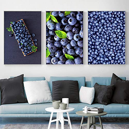 Affiches de cuisine KEBIA | Trio de toiles tarte aux myrtilles 20x30cm