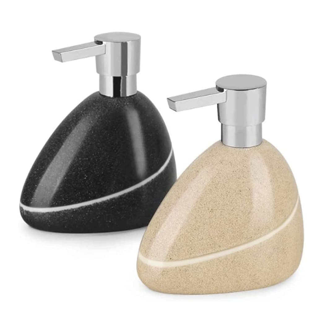 NZPOST Distributore di Sapone Ricaricabile Distributore di Sapone per Le Mani da 13,5 Once Distributore di Sapone Manuale Ricaricabile Distributore di lozione in Resina Sintetica (Nero)
