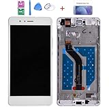CrUzex LCD Screen Original Compatible with Huawei P9 Lite VNS-L21 VNS-L22 VNS-L23 VNS-L31 LCD Display + Touch Screen Digitizer Assembly Compatible with Huawei G9 (Color : with Frame White)