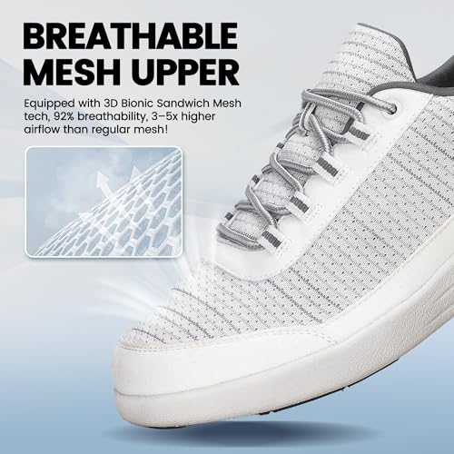Image of Orthopedic Walking Diabetic Shoes Wide Toe Box Running Sneakers Lightweight Comfortable Shoes for Men and Women White