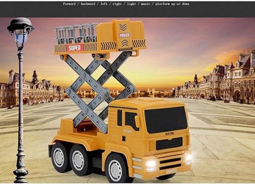 Image of Crackles Remote Control Big Stairlift Truck for Kids - Realistic RC Construction Vehicle with Functioning Lift, Lights, Sound Effects & USB Rechargeable Battery - for Boys & Girls Ages 8+