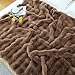 RYNGHIPY Faux Rabbit Fur Throw Blanket Ruched Plush Fuzzy Blanket for Couch Bed Sofa Heavy Warm Comfy Throws for Living Room Bedroom Machine Washable (Solid Brown, 51''x63'')