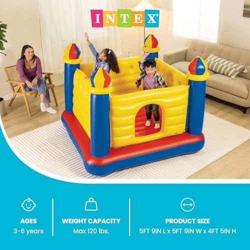 Image of INTEX Jump-O-Lene Inflatable Bouncy Castle for Kids Ages 3-6