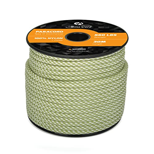 Abma Cord 550 Paracord Schnüre 100% Nylon Seil mit 7 Kern-Strängen Type III Survival Fallschirm (Shockwave/Stripes/Spiral Series) Cover