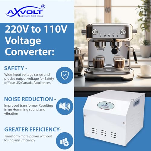 Image of Axvolt Crysta 4000W Step Down Voltage Converter | 220V-230V to 110V-120V Heavy Duty Transformer | Use USA, Canada & Japan Appliances in India | Universal Socket | 2-Year Warranty