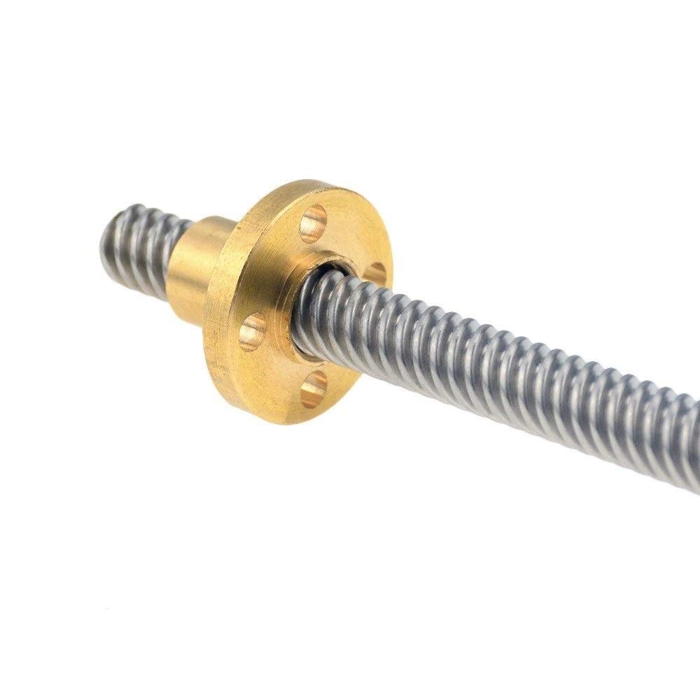 1 filetage de vis mère, T6, pas 6 mm, longueur, 100 à 650, avec écrou en laiton, tige trapézoïdale for imprimante 3D(200mm)