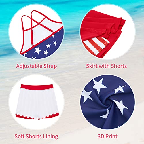 Image of Girls Tankini Swimsuit Two Piece Bathing Suit with Adjustable Strap 3-13 Years