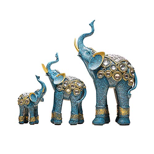 Éléphants Feng Shui en résine de luxe pour une décoration raffinée de salon