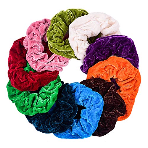 Gelite Scrunchies for Hair, 10 Big Fluffy Velvet Scrunchies, Luxury Extra Large Hair Scrunchies, Soft Jumbo Scrunchy VSCO Scrunchies for Thick Hair & Thin Hair
