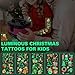 Luminous Christmas Temporary Tattoos for Kids - 120 Pieces Christmas Glow in The Dark Tattoos Stickers for Boys and Girls,Christmas Party Favors for Kids Stocking Stuffers and Gifts 10 Sheets