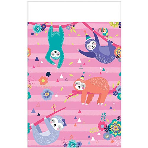 Charming Sloth Paper Table Cover - 54" x 96" (1 Pc.) - Eye-catching Design - Perfect for Parties, Celebrations & Events