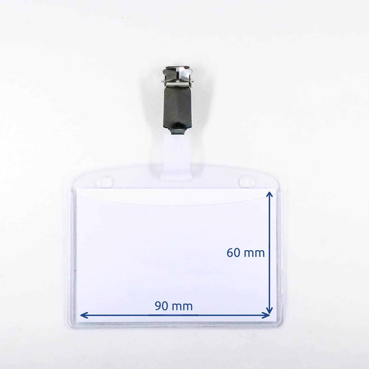 AVERY - Badges avec pince métal - plastique souple transparent - 32 inserts imprimables - 60x90 mm - Impression laser / jet d'encre. (4822)