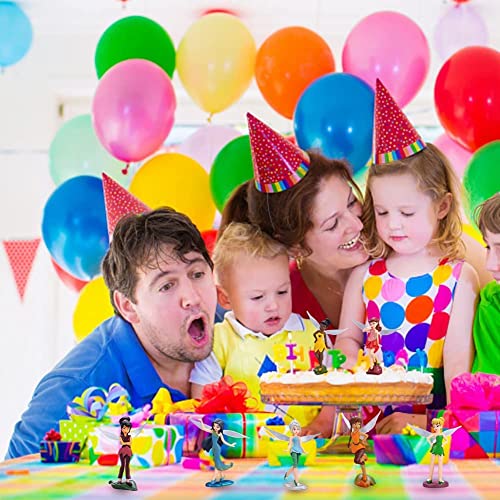 image for Generic 7Pcs/Set Tinkerbell Pixie Girl Flower Fairies Miniature PVC Fi