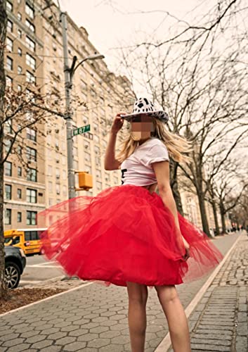 Tulle Skirt,Women's Midi Tulle Tutu Skirt Fluffy Princess Five Layers A line Party Prom Underskirt4