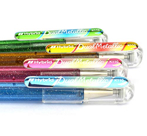 Pentel K110 Hybrid DualMetallic Gel Rollerball, 1.0mm Tip, Gold/Metallic Red & Gold (Pack of 12), 1 count (Pack of 12) - Image 3