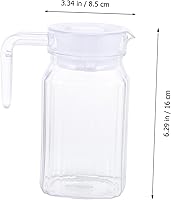 Vista 9 de 1 jarra de agua fría transparente grande reutilizable para jugos y bebidas heladas, botella de agua con diseño de rayas con asa para uso doméstico