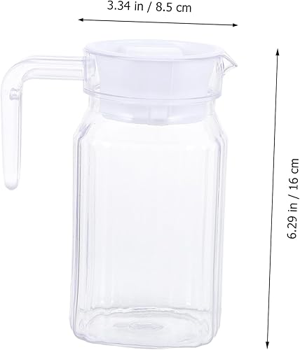 Miniatura 9 de 1 jarra de agua fría transparente grande reutilizable para jugos y bebidas heladas, botella de agua con diseño de rayas con asa para uso doméstico y