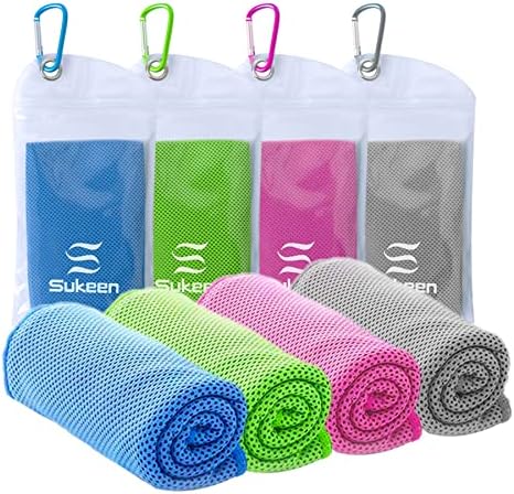 [4 Pack] Cooling Towel (40"x12"), Ice Towel, Soft Breathable Chilly Towel, Microfiber Towel for Yoga, Sport, Running, Gym, Workout,Camping, Fitness, Workout & More Activities