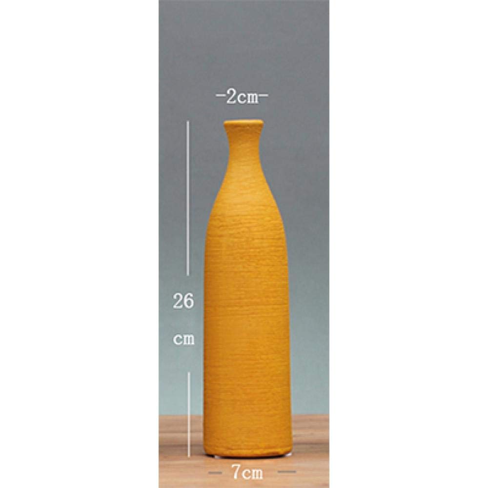 Vase en céramique orange 7x26cm style classique chic
