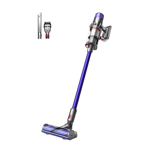 Dyson V11 Advanced™ Aspirapolvere senza filo–200 AW, 60 minuti di autonomia, Spazzola Motorbar anti groviglio, 3 modalità, schermo LCD, spazzola multifunzione, stazione di ricarica a muro,Nichel/Viola