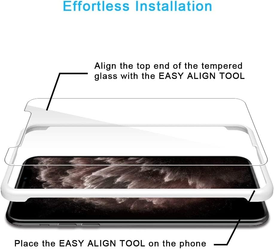 TOCOL 4 Pack Compatible with iPhone 11 Pro 5.8 inch - 2 Pack Tempered Glass Screen Protector and 2 Pack Tempered Glass Camera Lens Protector HD Clear Bubble Free Case Friendly 9H Hardness