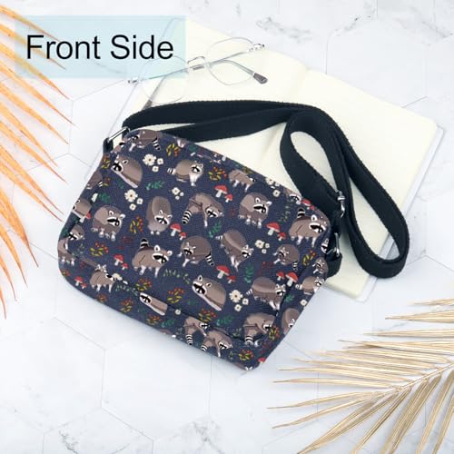 XYANFA Raccoon Crossbody Bag Raccoon Gift Raccoon Lover Themed Gift Trash Panda Gift Raccoon Stuff Raccoon Wallet Bag3