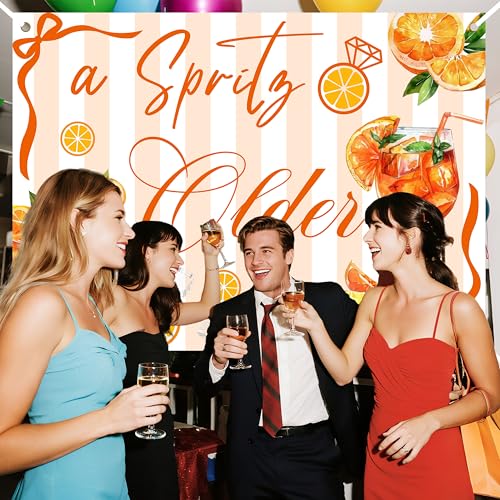 Fondo para fiesta Bomxoi 7ft x 5ft naranja miniatura 4