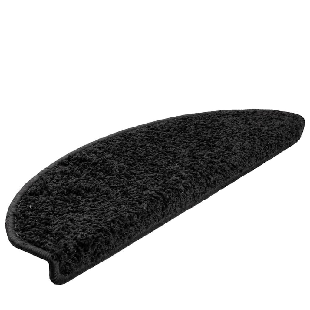 Dywan schodowy 10 sztuk 65x21x4 cm czarny PP Tufté chodzenie