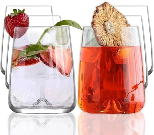 LAV Modern Drinking Glasses Set of 6, 590ml, Water Tumbler Glass Set ...
