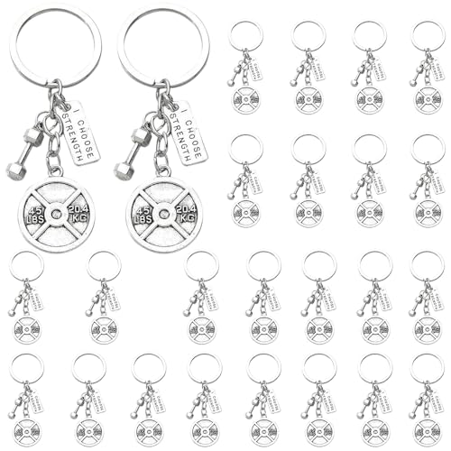 Porte-clés de motivation gym iMagitek lot de 25 avec pendentif haltère pour amateurs de sport