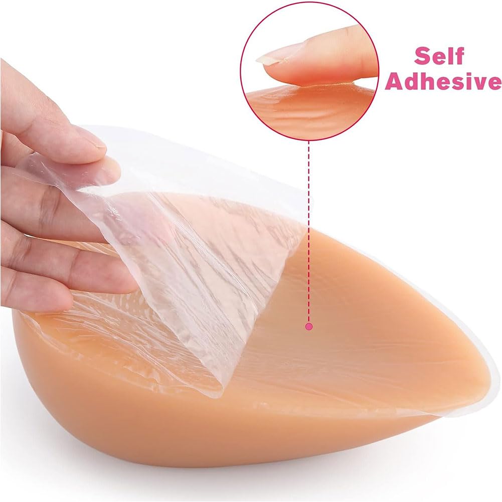Un par de formas de senos de silicona en forma de lágrima autoadhesivas, senos de silicona con forma de lágrima, senos postizos, prótesis de mastectomía con forma de seno pecho/A/L