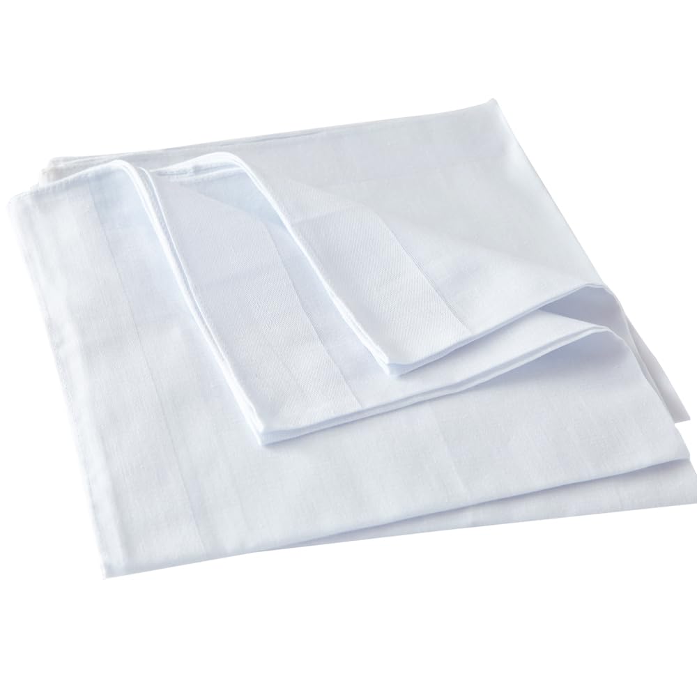 rds hankytex Men's White Handkerchiefs,100% Soft Cotton Hankie, White, 6 Pcs-picture-58