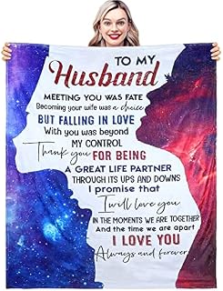 Holres Gifts for Husband from Wife Flannel Throw Blanket Bed Blanket Romantic Gifts for Husband Wedding Anniversary,Christmas Valentines 150x200cm