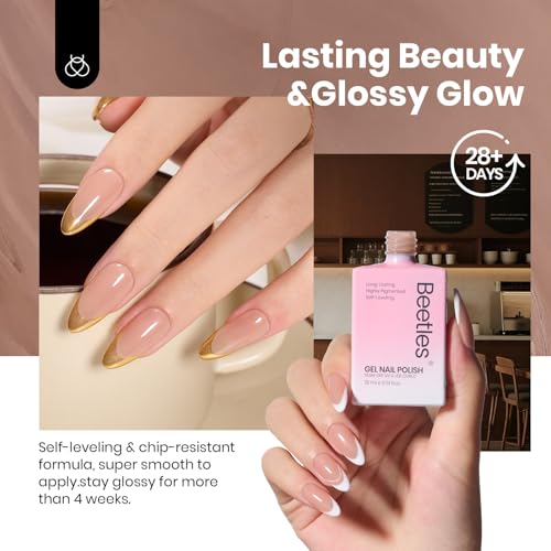 Image of Beetles Nude Brown Gel Polish - 15ML Full Size HEMA-Free Natural Nude Jelly Gel Polish Nail Concealer Color Sheer Translucent Effect Soak Off UV Oat Latte Collection Nail Art Manicure Gifts