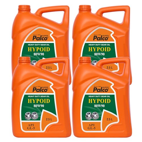 Image of PALCO Hypoid 80W90 Heavy Duty Gear Oil 2.5 Litre (Pack of 4), API GL-5 Gear Oil for Car and Commercial Vehicles, Manual Gearbox & Axles, High Load Protection & Smooth Shifting