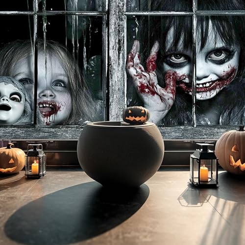 Película adhesiva estática para ventana con diseño de Halloween de HOMETITUTE miniatura 4