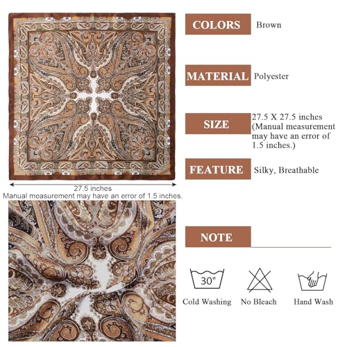 1 Pcs 27.5 Inches Satin Head Scarf Silk Like Hair Scarf Stain Bandana Hair Wrap Neck Scarf for Women3