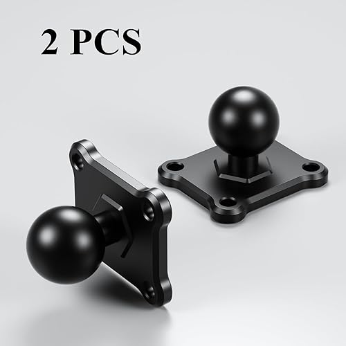 Miniatura 6 de BRCOVAN 2 unidades, base de montaje de bola de 1 pulgada con placa cuadrada de 4 agujeros AMPS de aleación de aluminio, compatible con soportes RAM