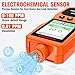 ZYKYCX Portable Ozone Detector, 0-100 PPM Ozone Gas Monitor with 0.01 PPM High Resolution, 16H Long Battery Life, Ozone Meter with Alarm, O3 Air Quality Monitor with Temp & Humidity Tester, Orange