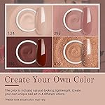 AZUREBEAUTY Dip Powder Nail Kit Starter, Fall 4 Colors Skin Nude Brown Glitter, Acrylic Dipping Powder Liquid Set with Base/Top Coat Activator for Daily French Nail Art Manicure DIY Gift 12 Pcs - Image 2